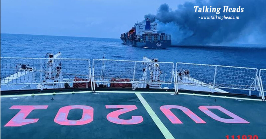 Indian Coast Guard Battles Blaze Aboard MV WAN HAI 503 Amid Rough Sea Conditions